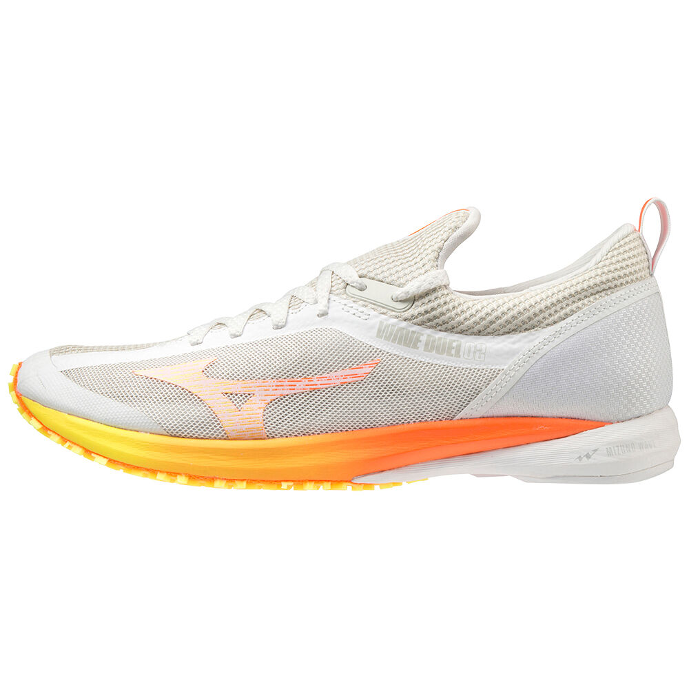 Sapatilhas Running Mizuno Wave Duel 2 - Homem - Branco/Laranja - LIEUG7408